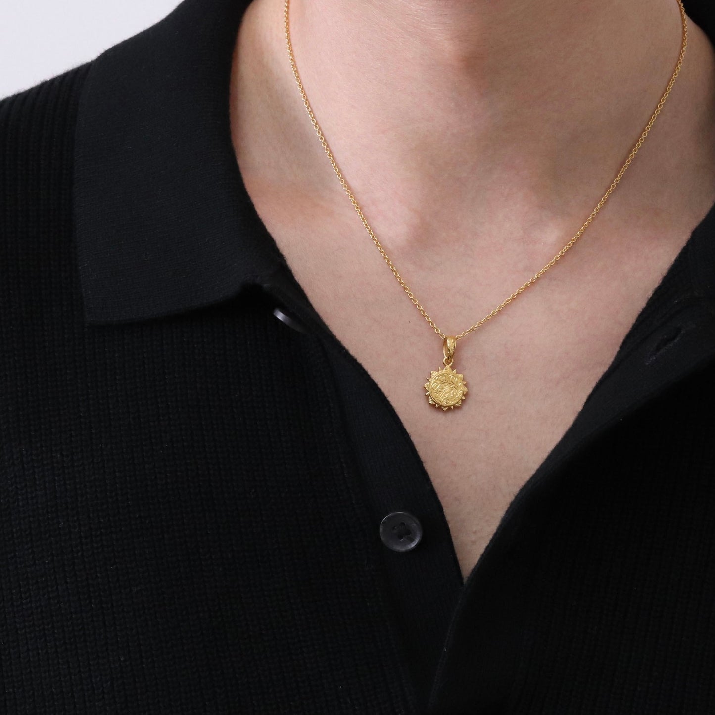 Hawaiian scroll sun necklace(Hne0001g)