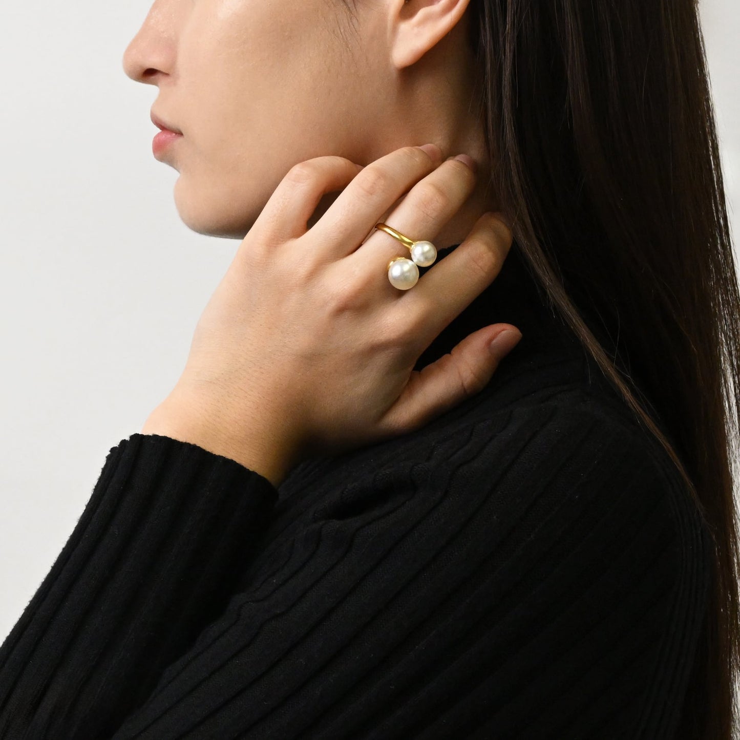 Double pearl ring(rri0016g)