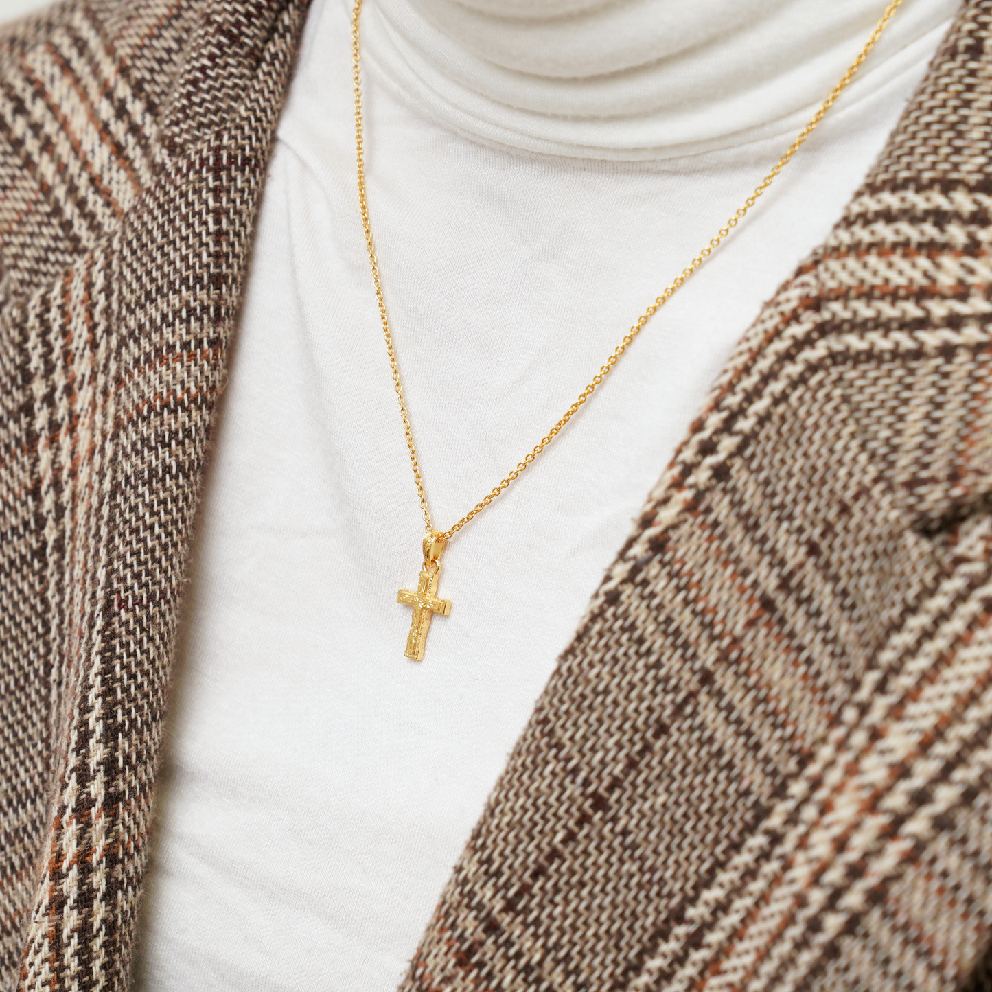 Hawaiian scroll cross necklace(Hne0009g)