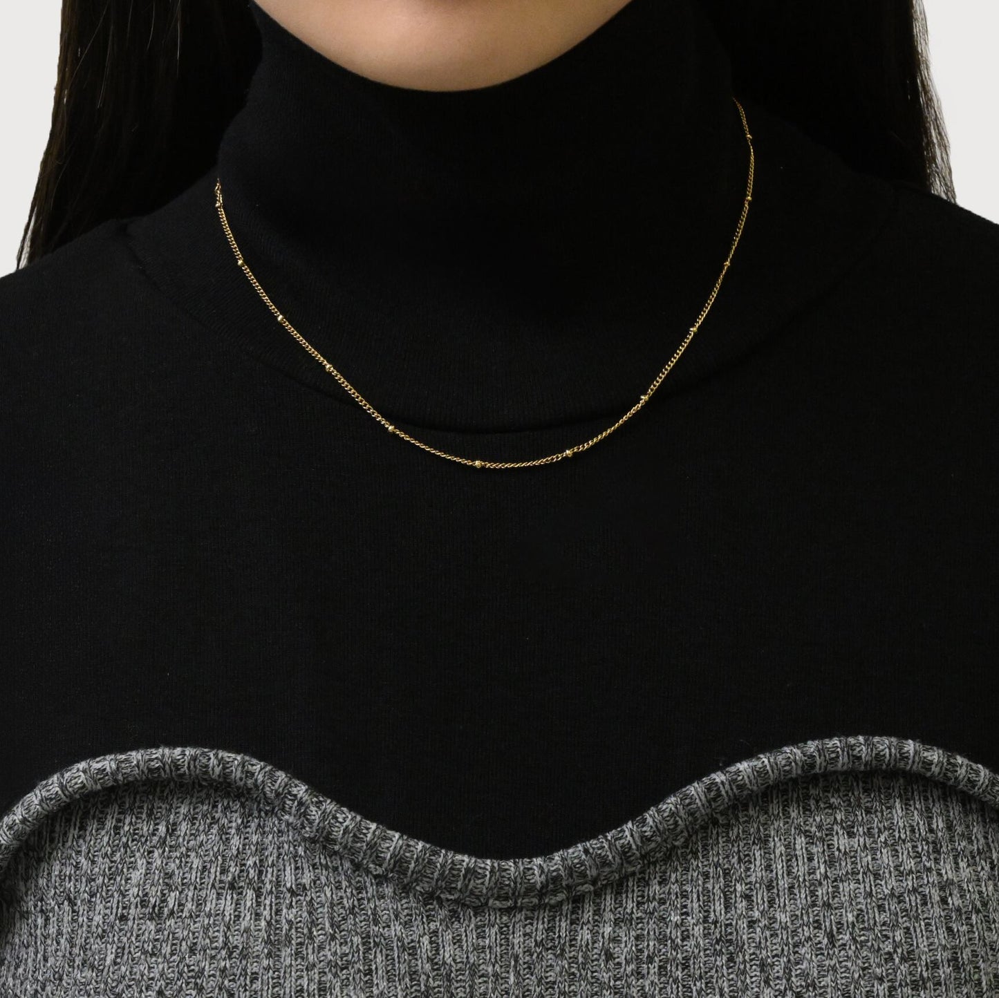 Dot chain necklace(rne0074g)