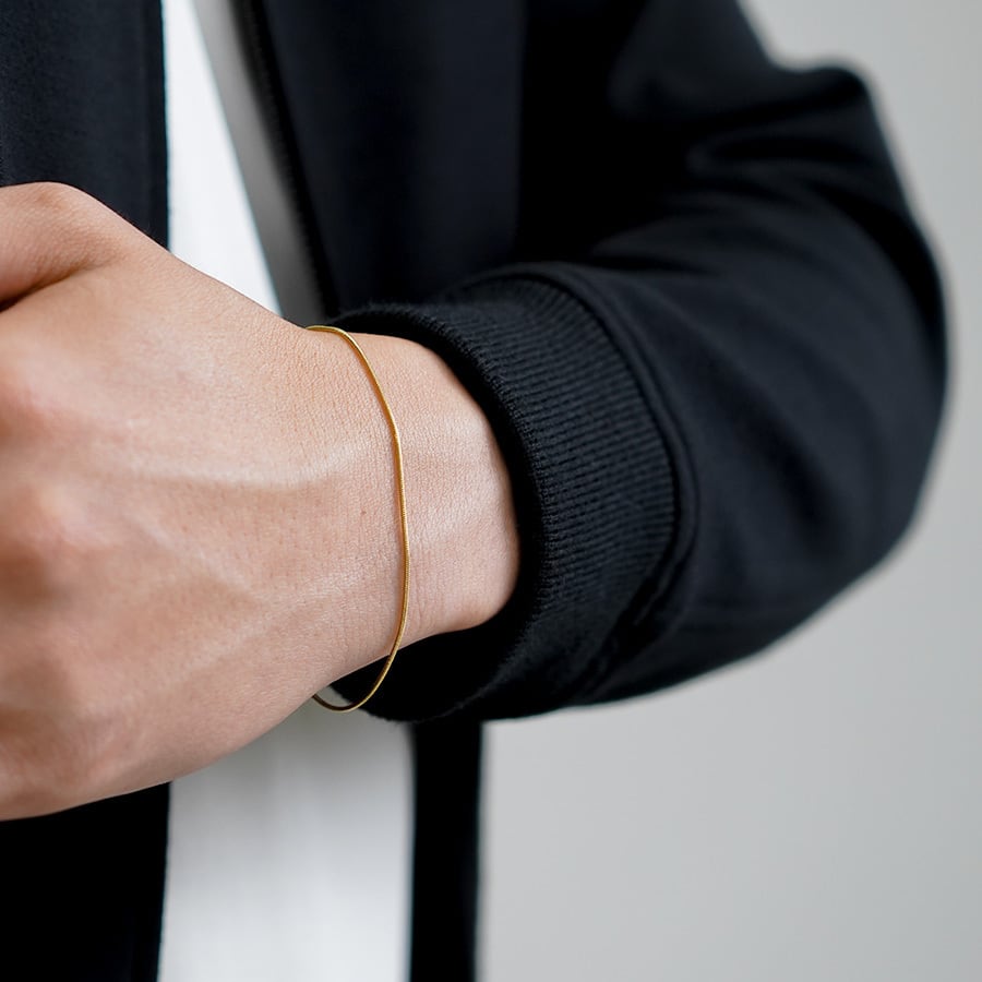Round snake slim chain bracelet(cbr0030g)