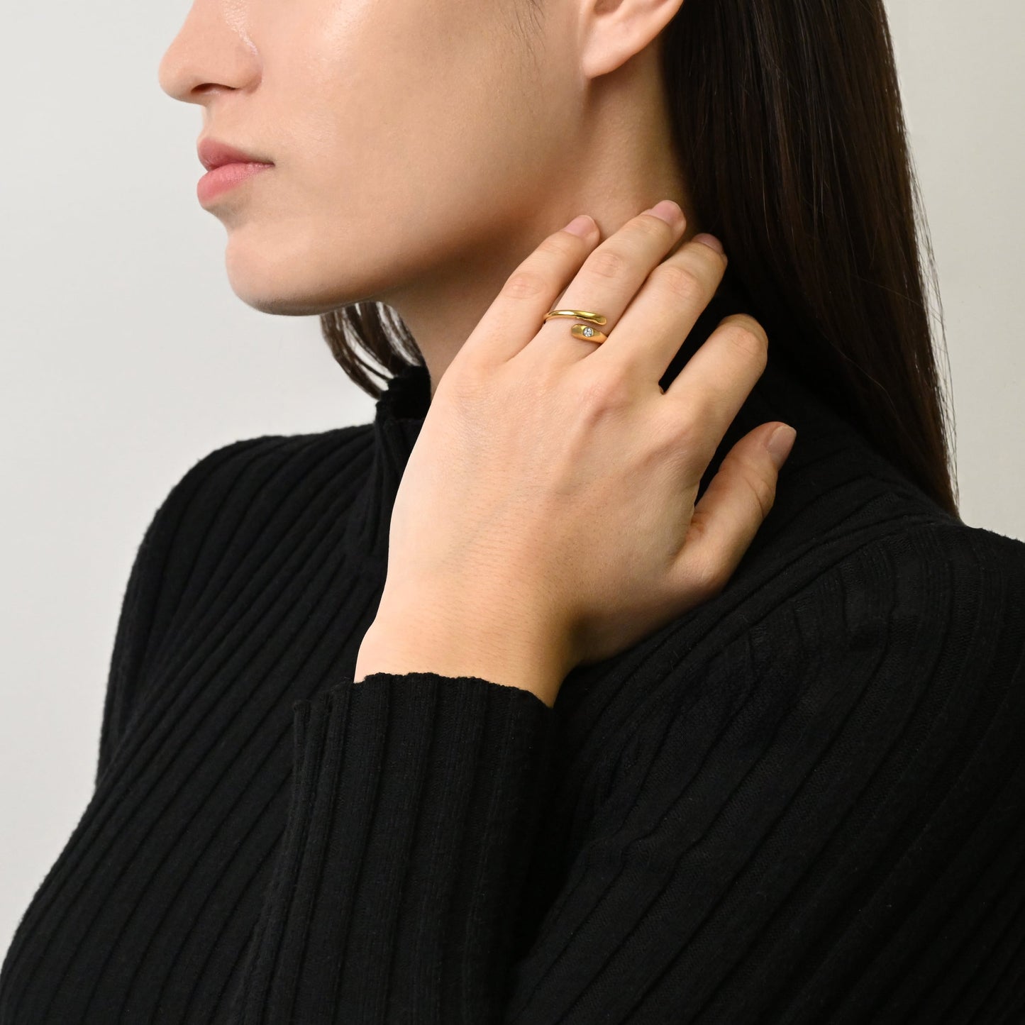 Drop cz open ring(rri0045g)