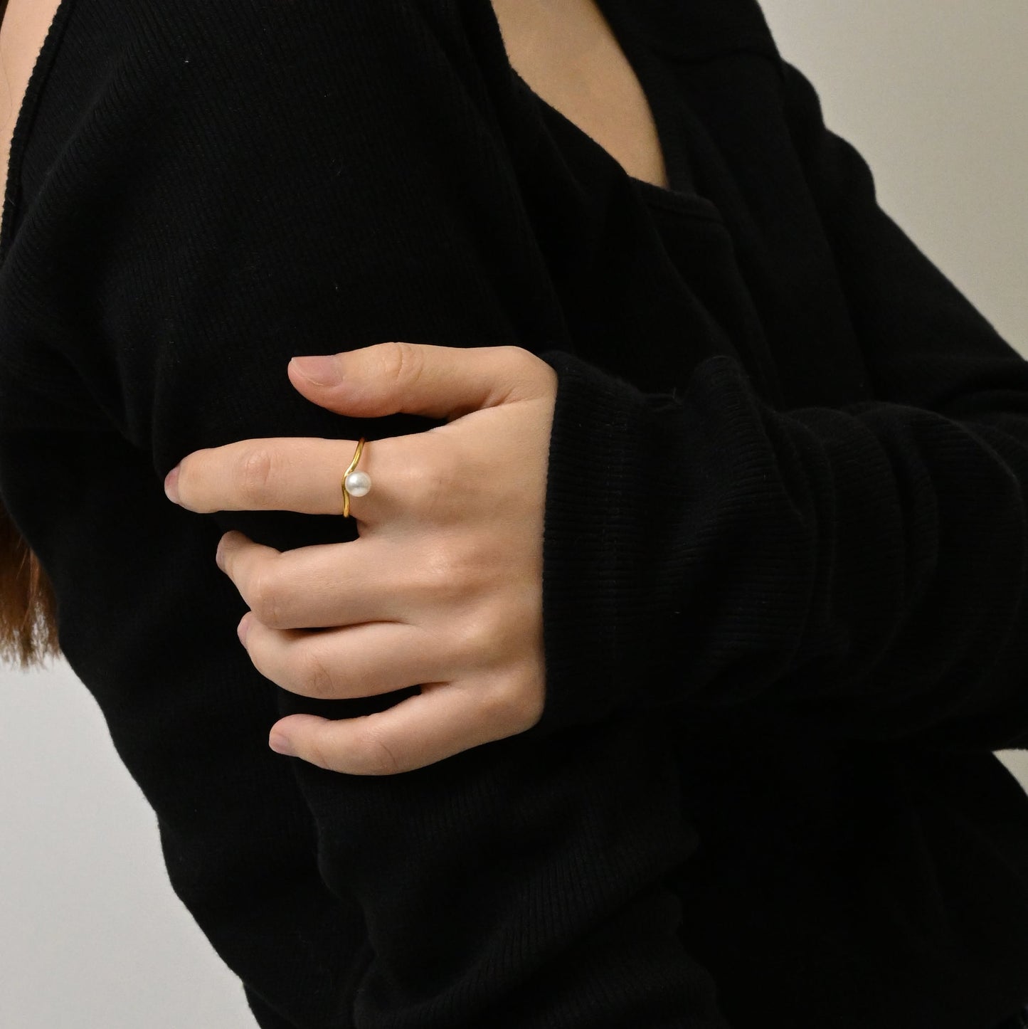 Single pearl curve ring(rri0084g)