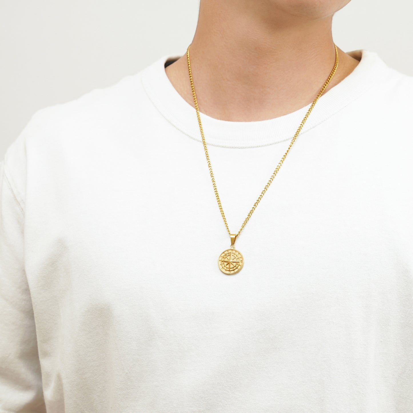 Compass coin long necklace(cne0090g)