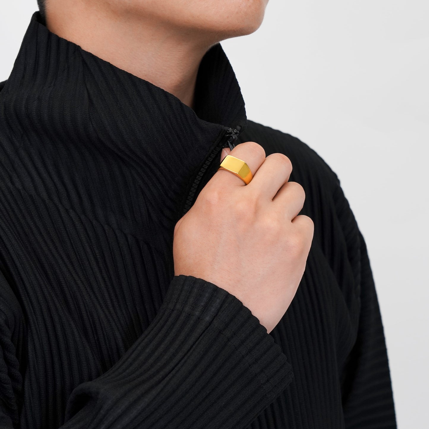 Slim square signet ring(cri0039g)