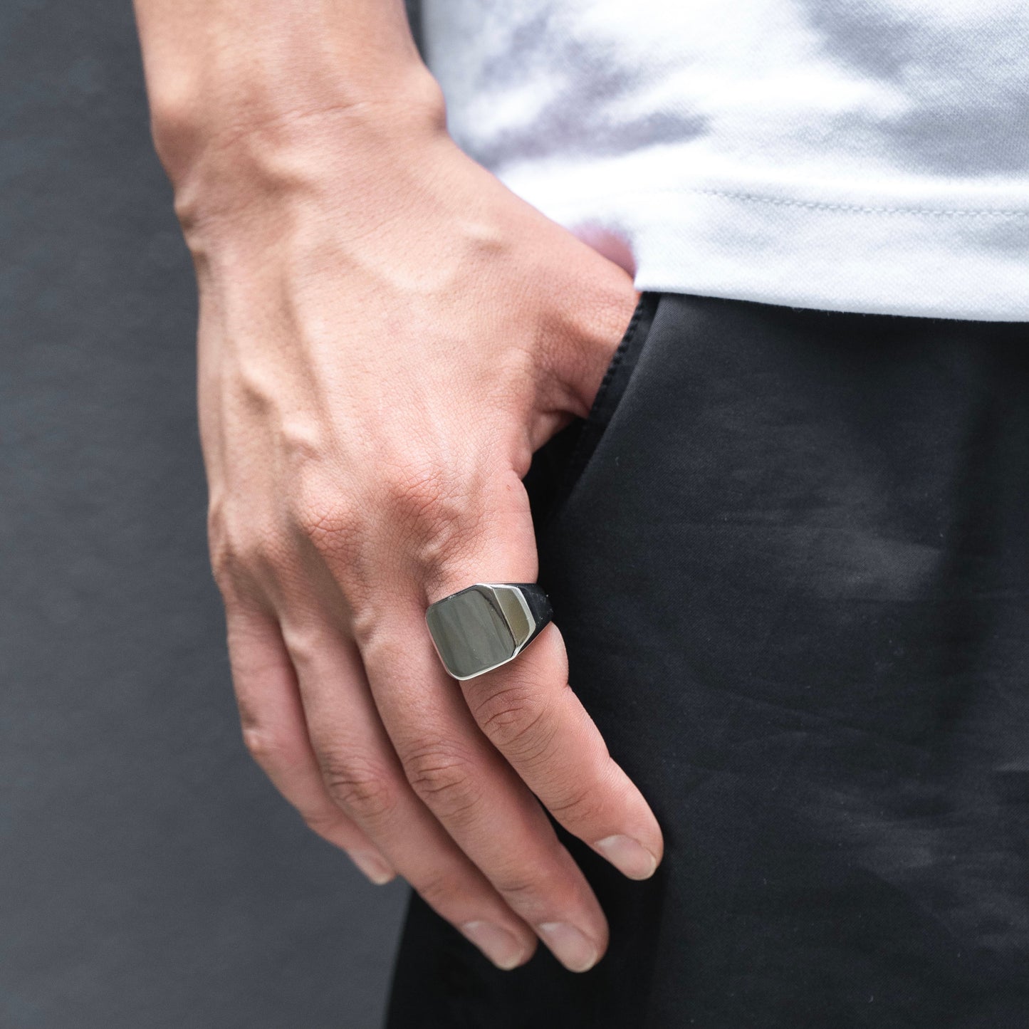 Square signet ring(cri0044s)