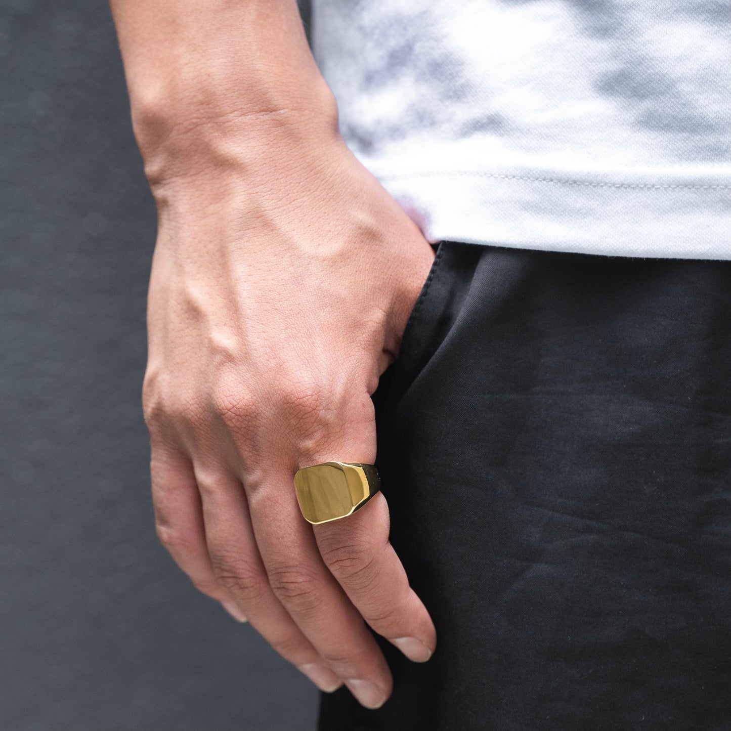 Square signet ring(cri0043g)