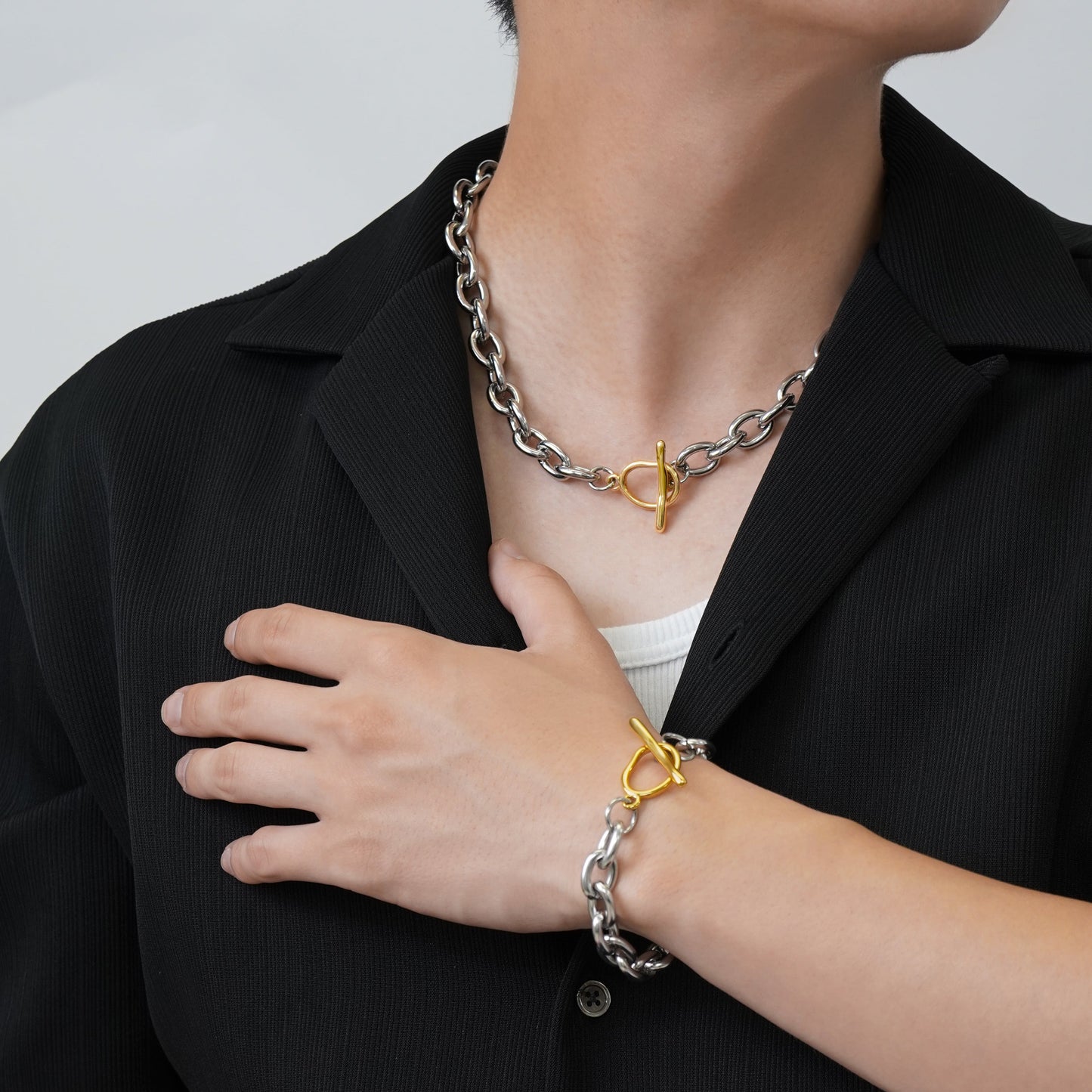 Unique cable chain bracelet(cbr0033b)