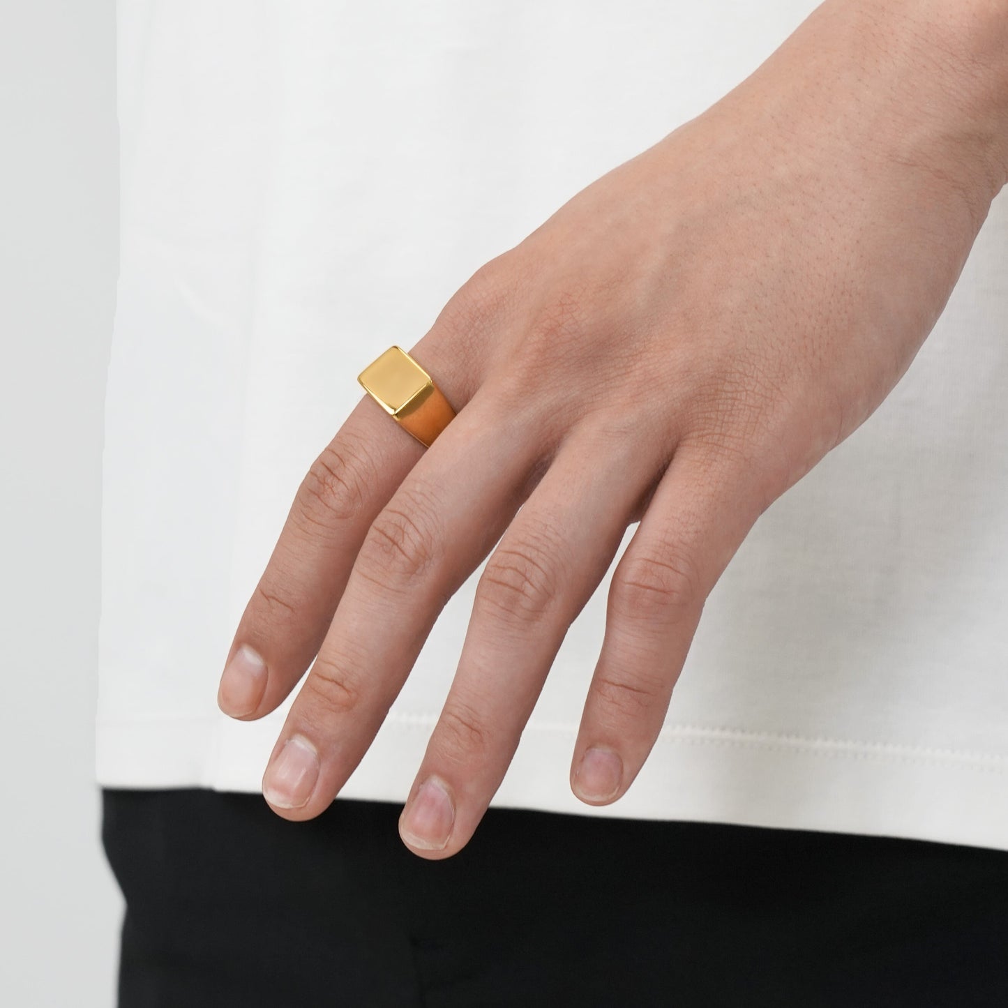Slim square signet ring(cri0039g)