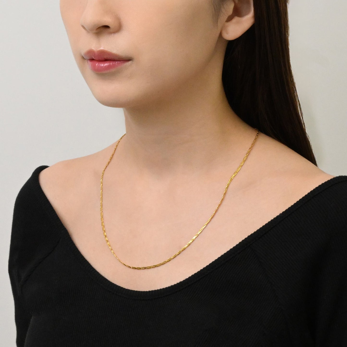 Flat rope chain necklace(rne0014g)
