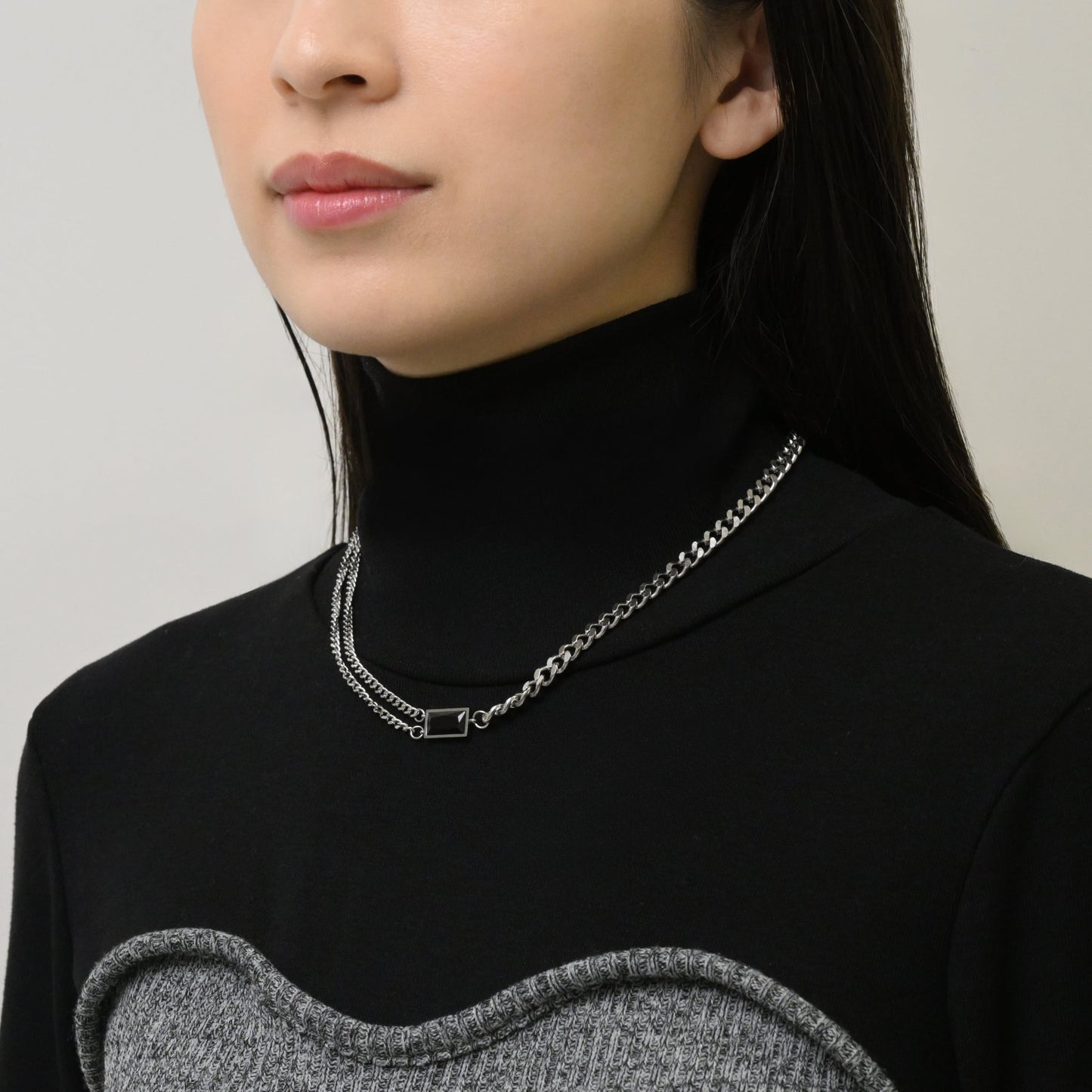 Double chain necklace(rne0010s)