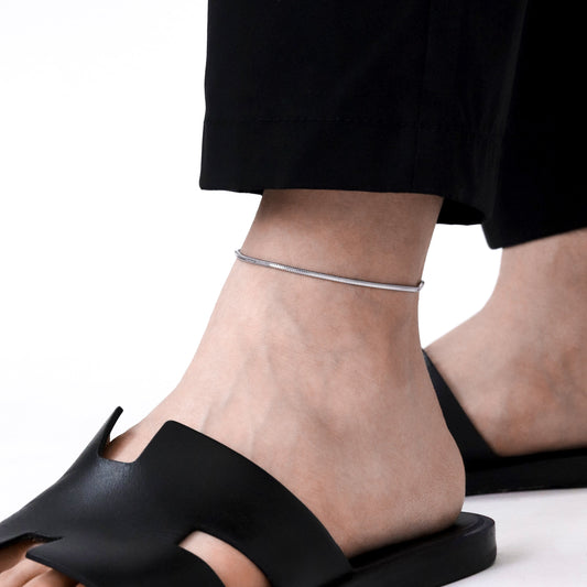 Round snake chain anklet(can0008s)