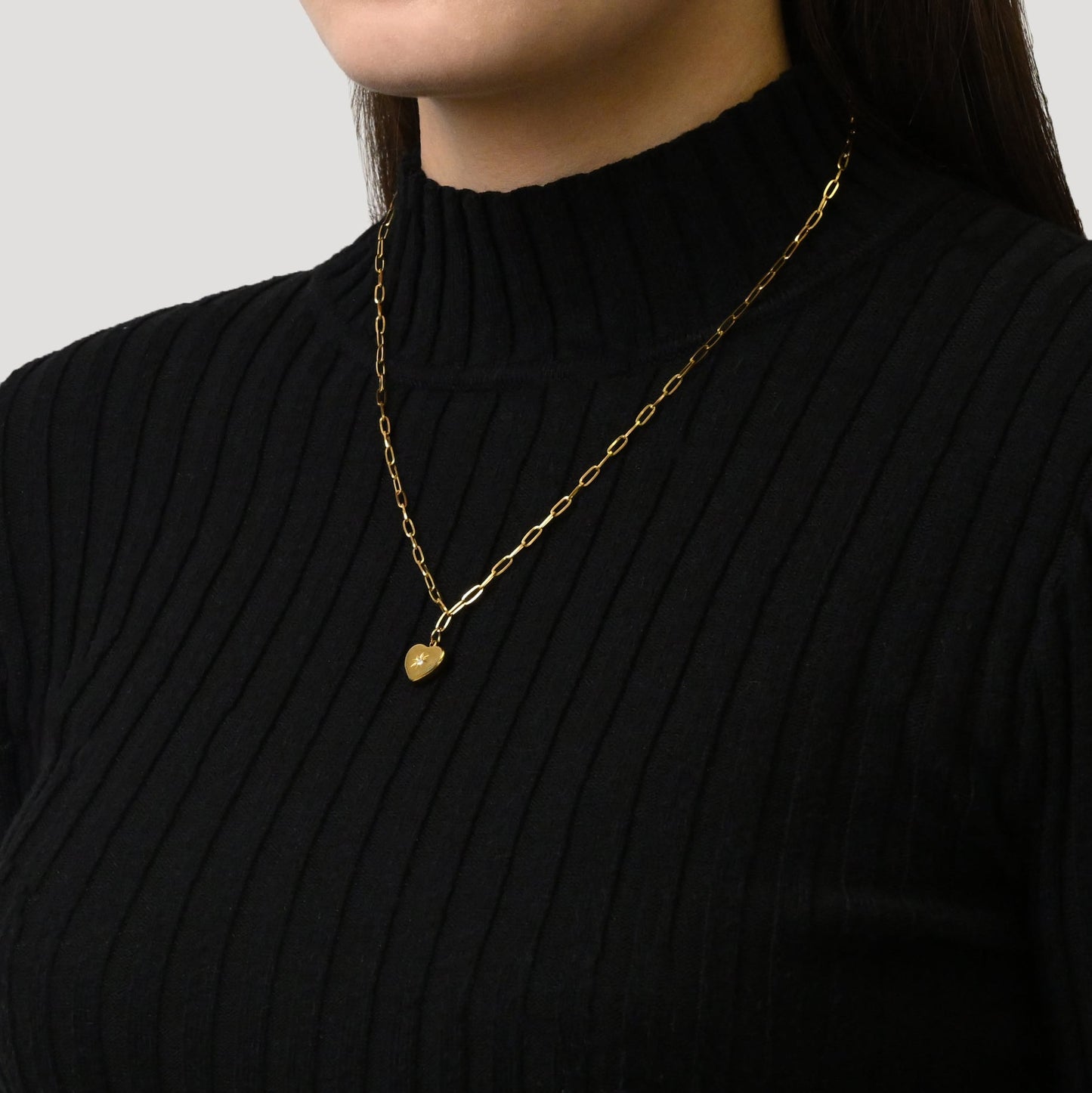 Heart cz sun necklace(rne0021g)