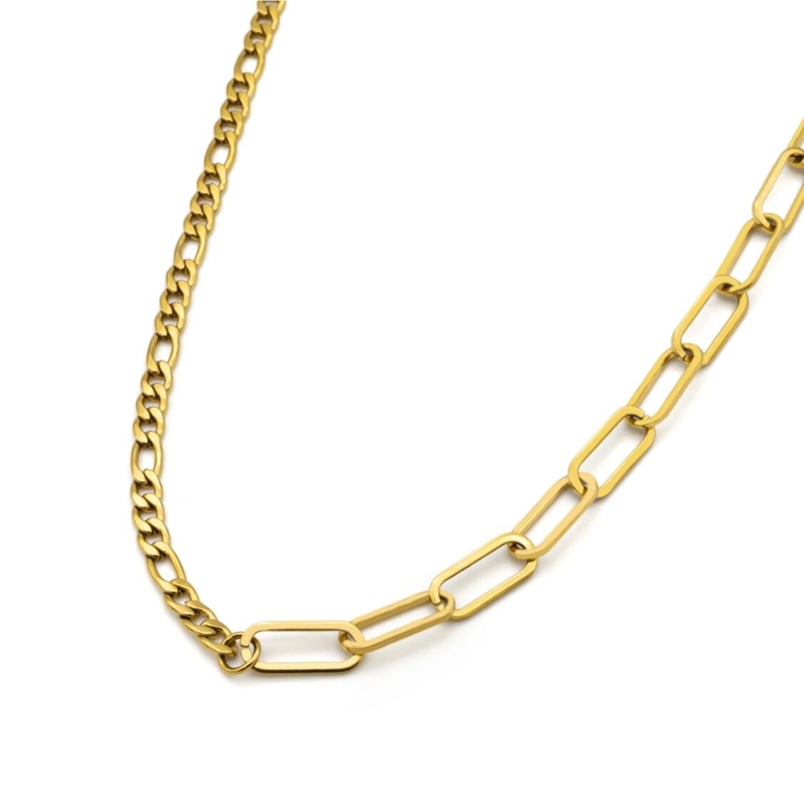 Two types chain necklace(rne0050g)