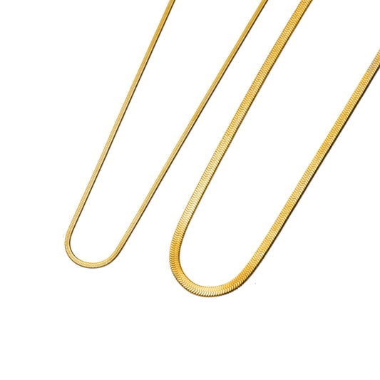 Flat snake chain necklace(cne0022g)