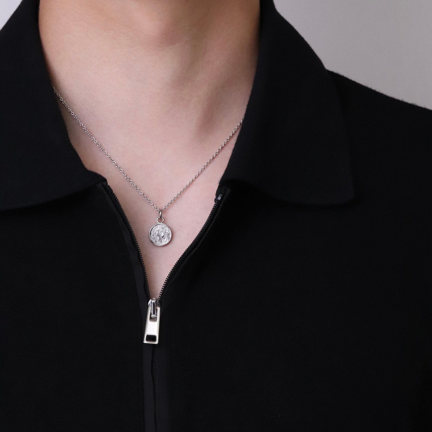 Hawaiian scroll circle necklace(Hne0012s)