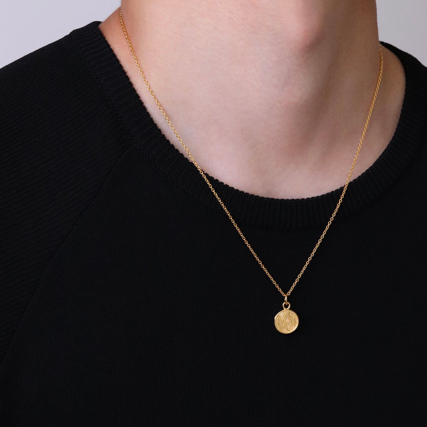 Hawaiian scroll circle necklace(Hne0011g)