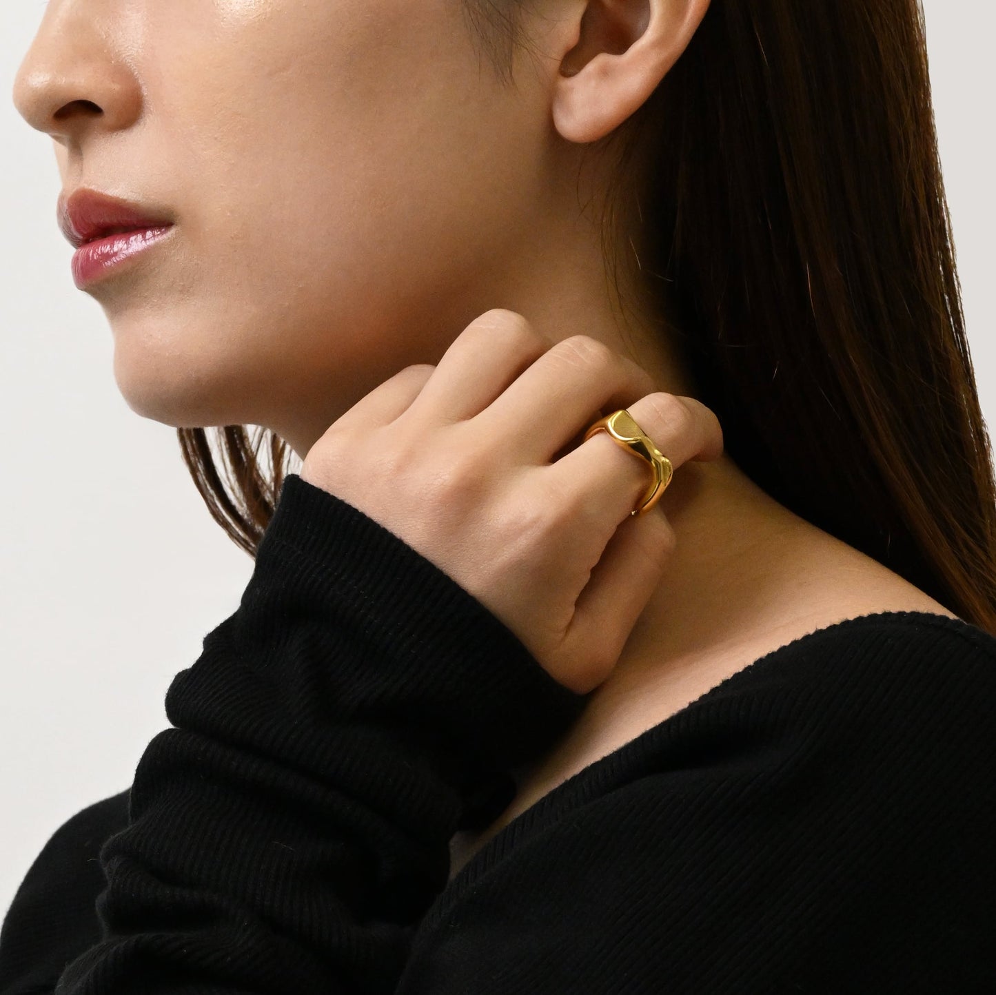Unique wave hoop ring(rri0080g)