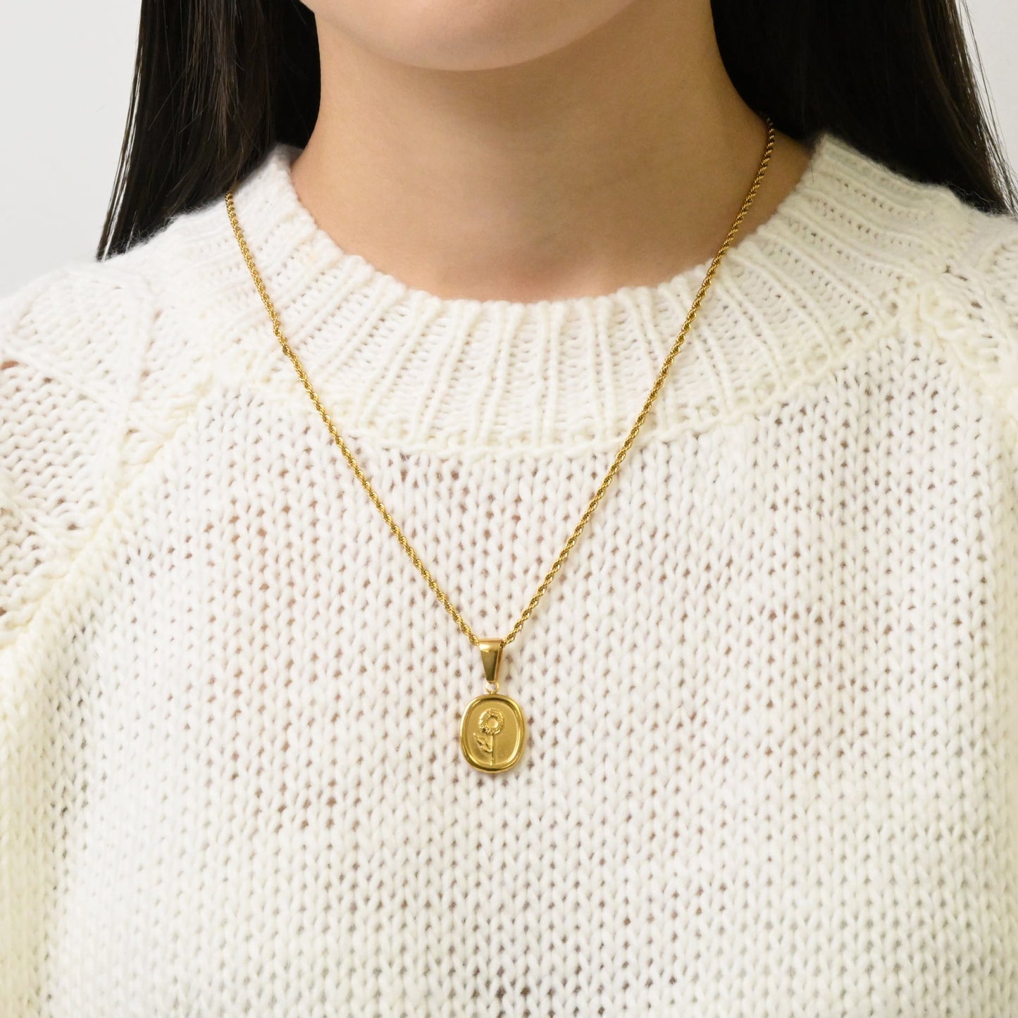 Flower pendant necklace(rne0070g)