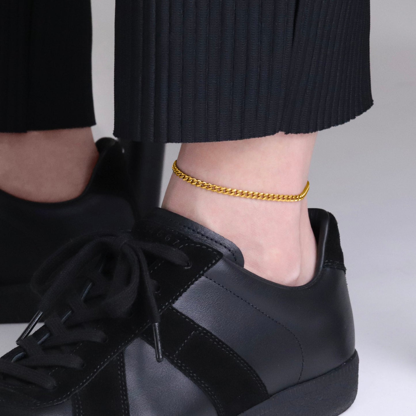 Flat link chain anklet(can0001g)