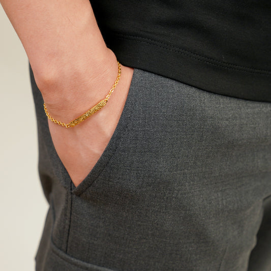 Hawaiian plumeria bar bracelet (Hbr0001g)