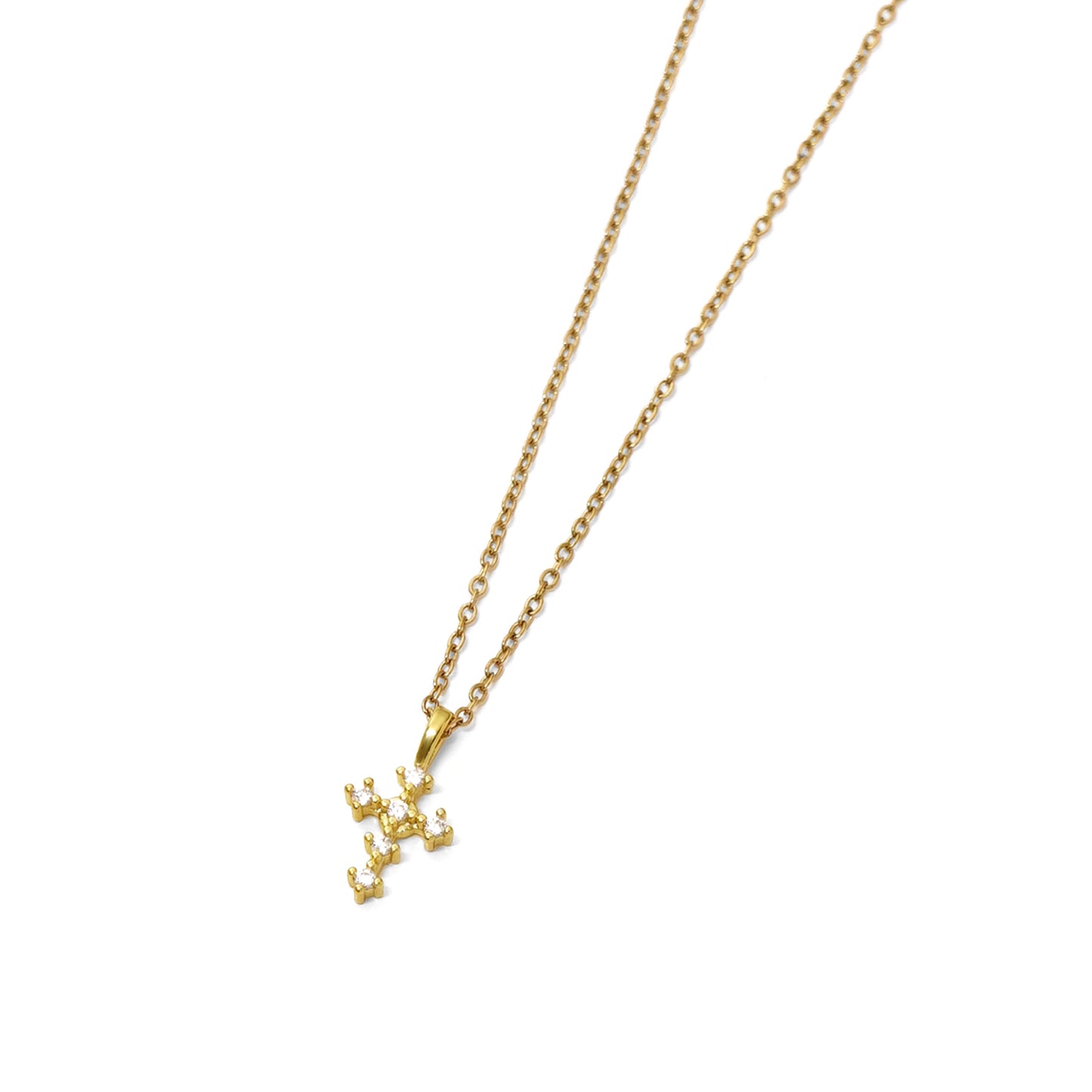 Cz cross necklace (cne0108g)