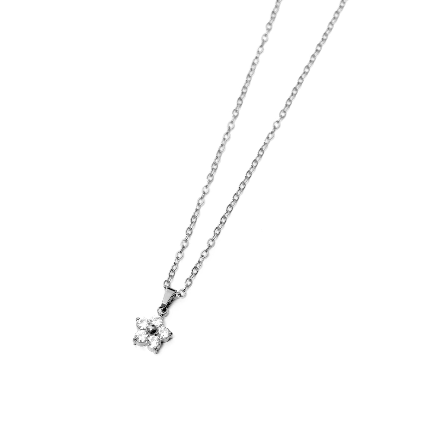 Flower charm necklace (rne0124s)