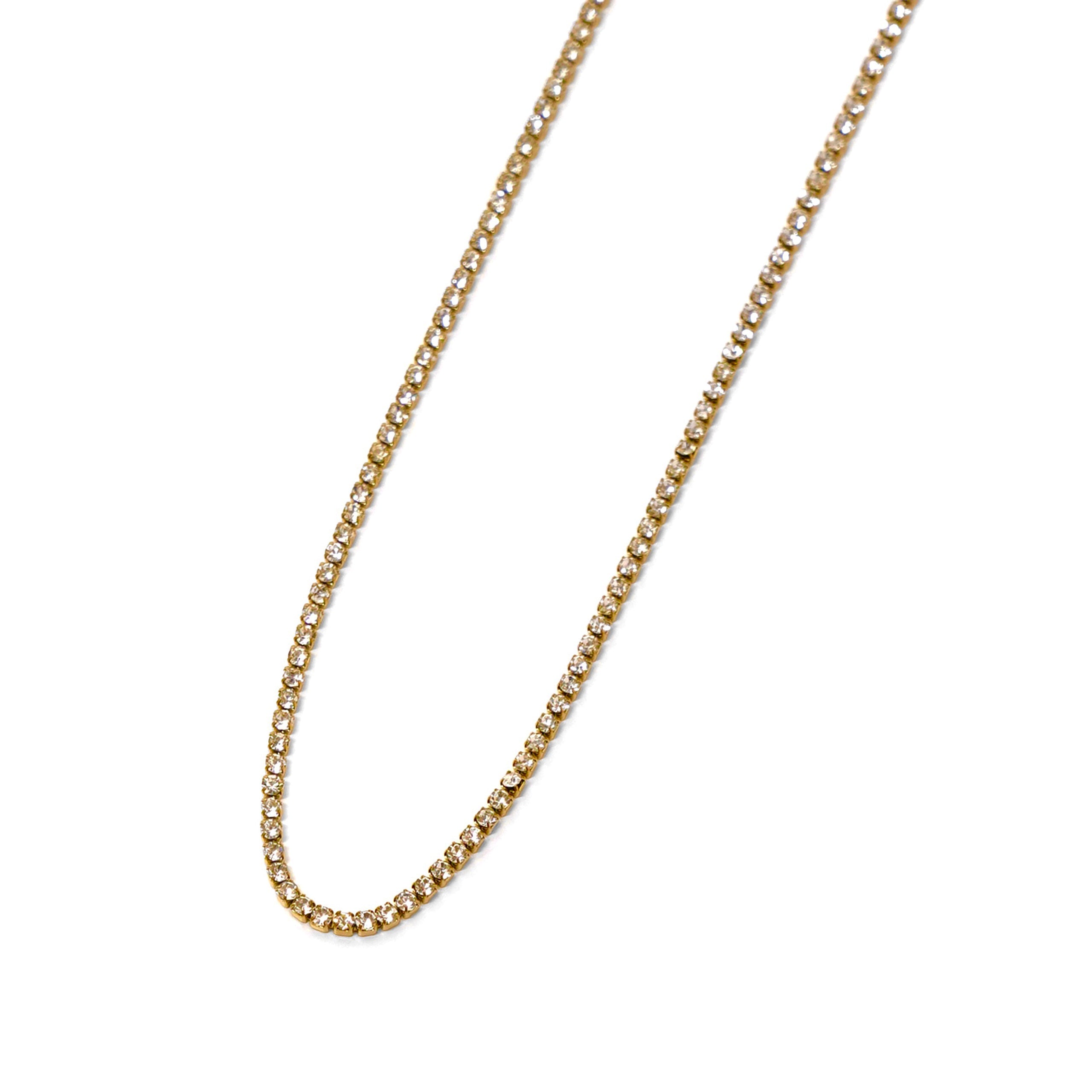 Cz tennis necklace gold｜cross Jewellia｜金アレ対応・ユニセックス