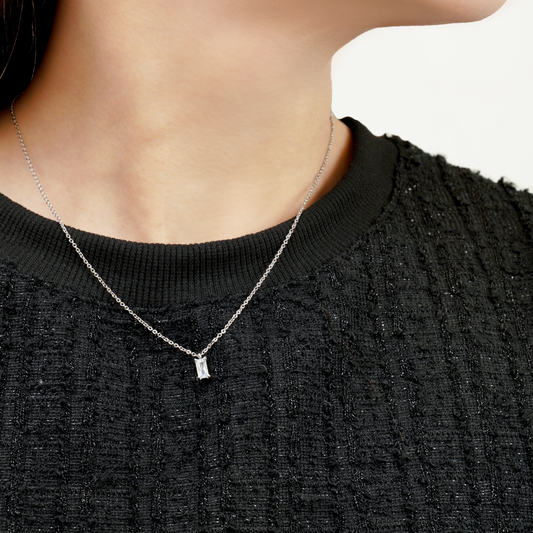 Square zirconia necklace (rne0126s)