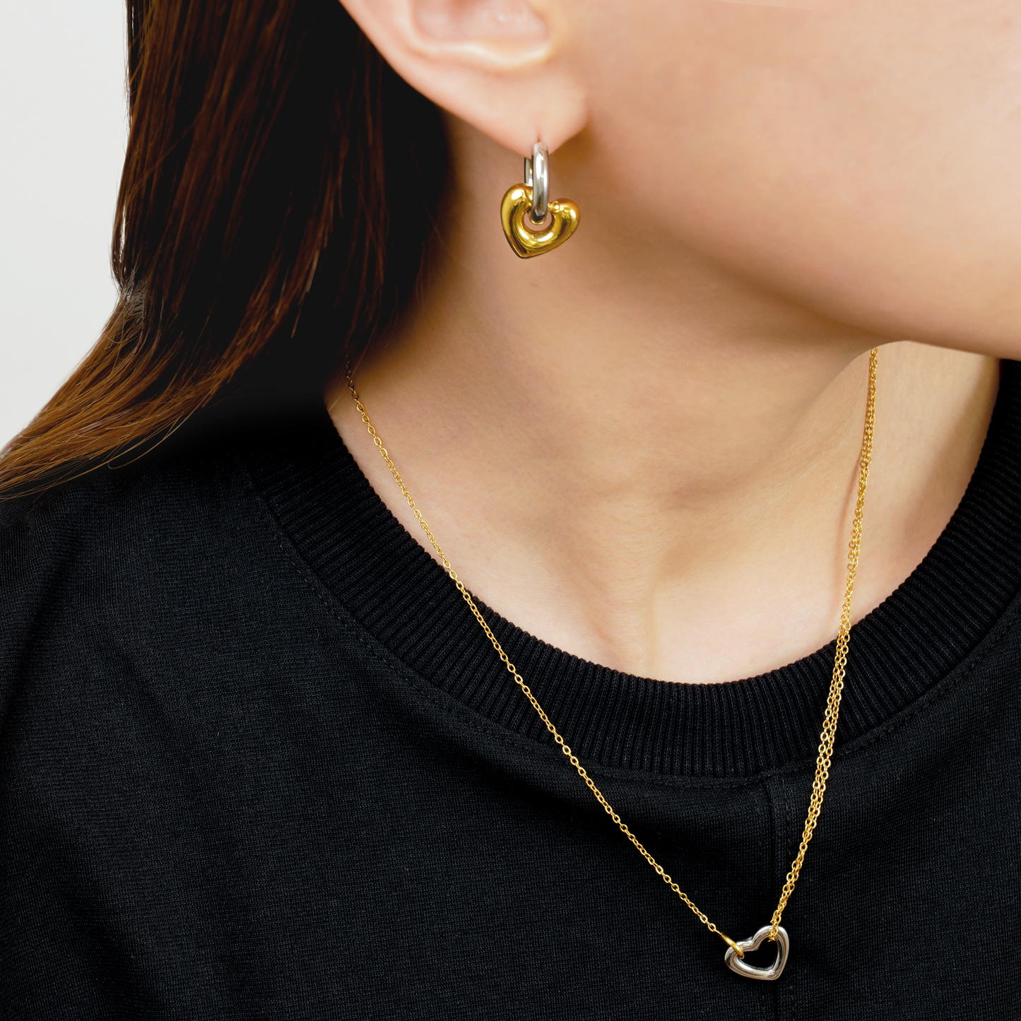 Heart hoop 2way pierce (rpi0072b)