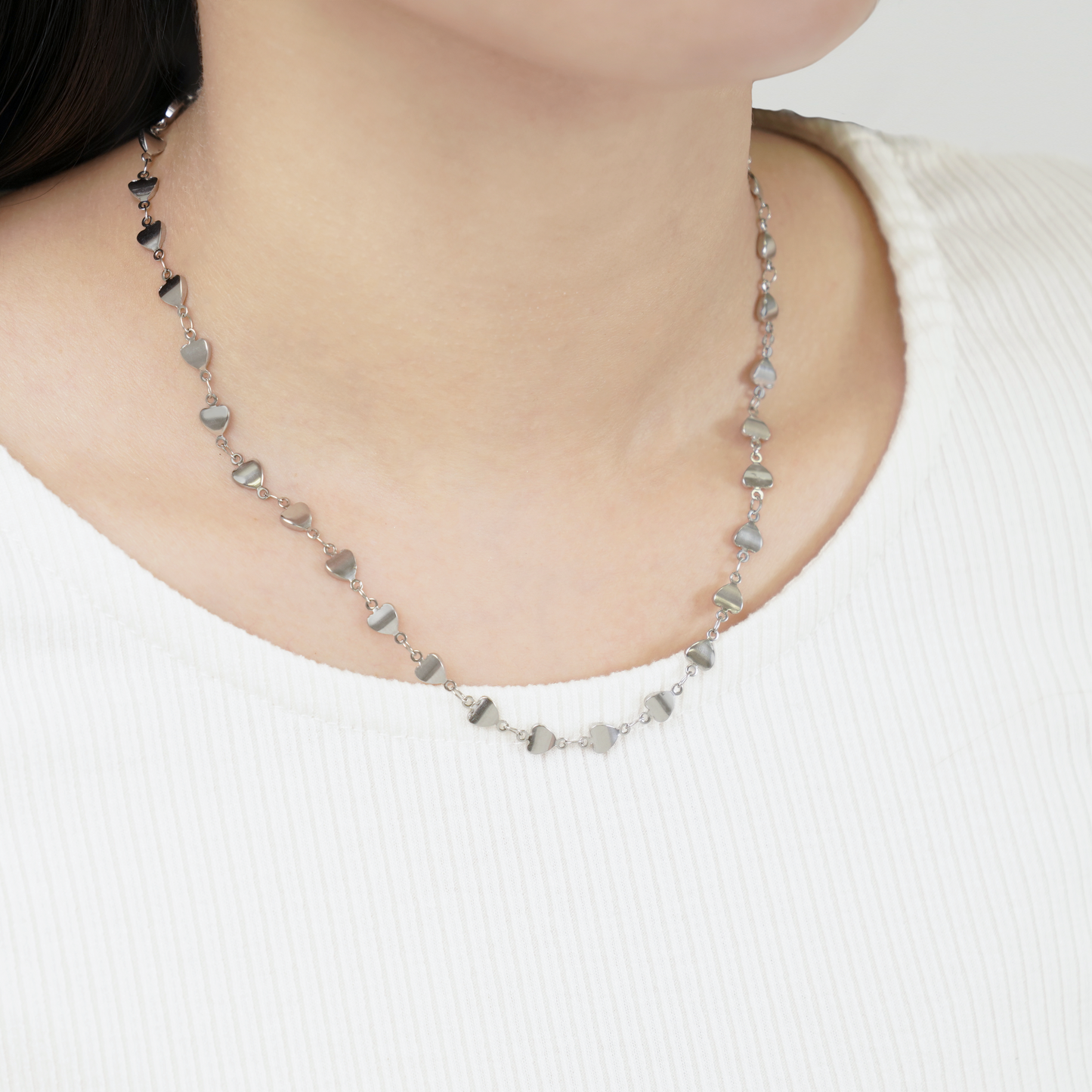 Heart chain necklace(rne0101s)