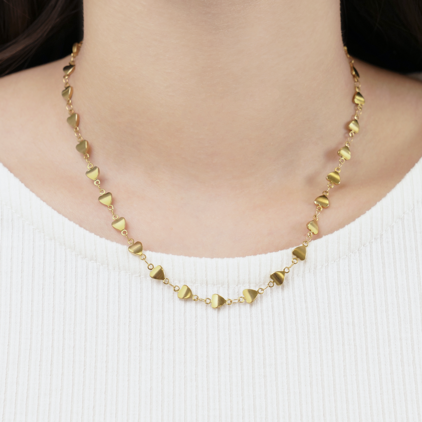 Heart chain necklace(rne0100g)