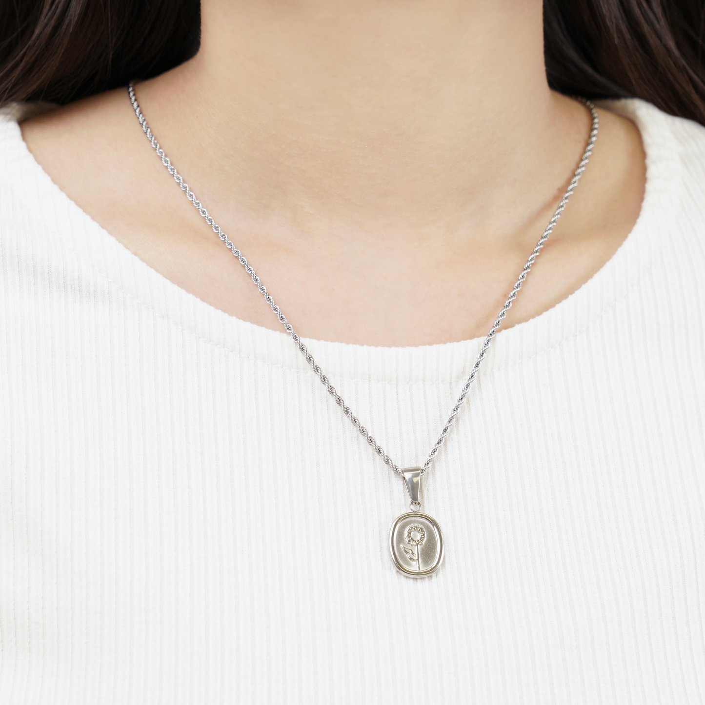 Flower pendant necklace(rne0070g)