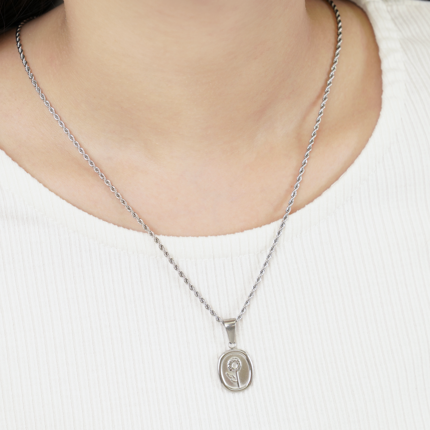 Flower pendant necklace(rne0070g)