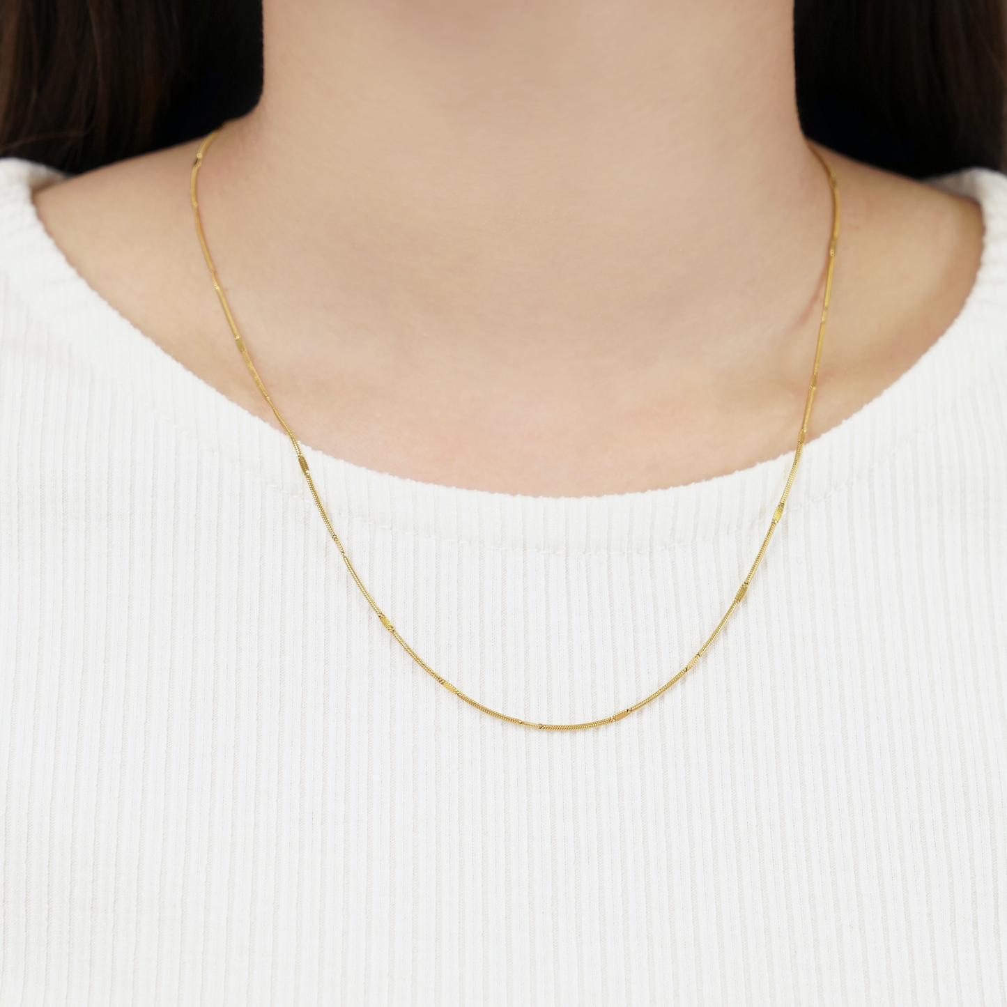 Round snake crushed necklace(rne0062g)