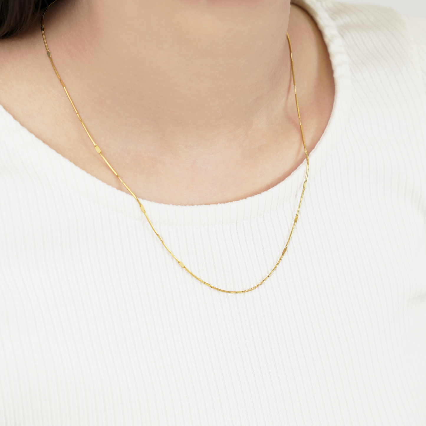 Round snake crushed necklace(rne0062g)