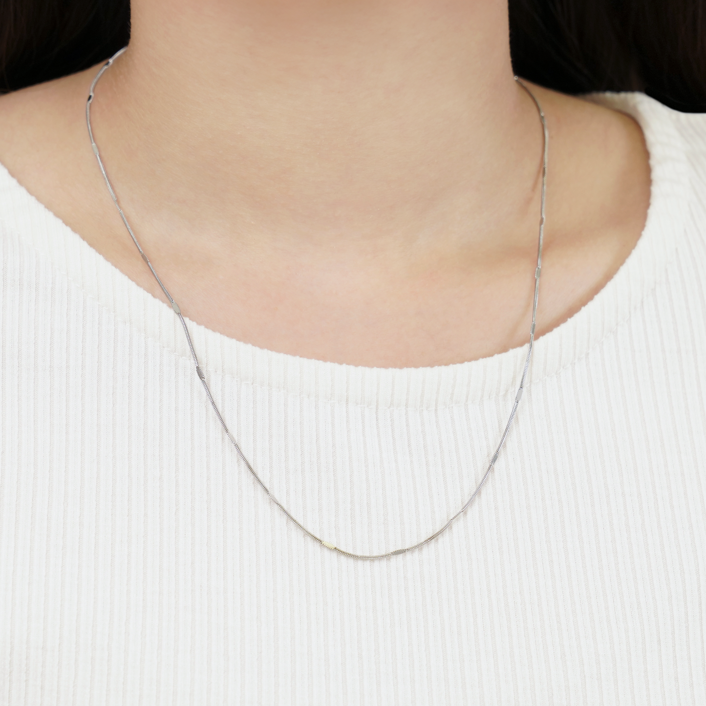 Round snake crushed necklace(rne0063s)
