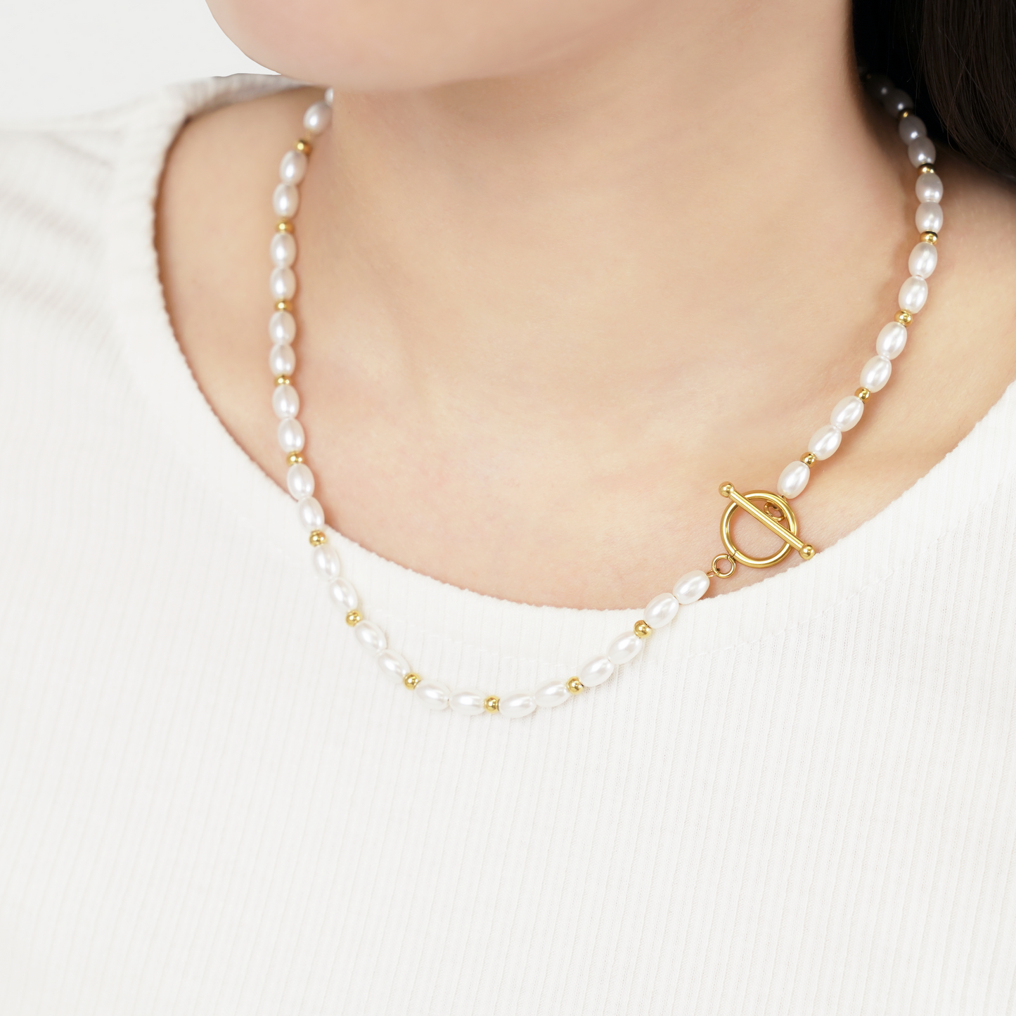 Cz pearl necklace(rne0060g)
