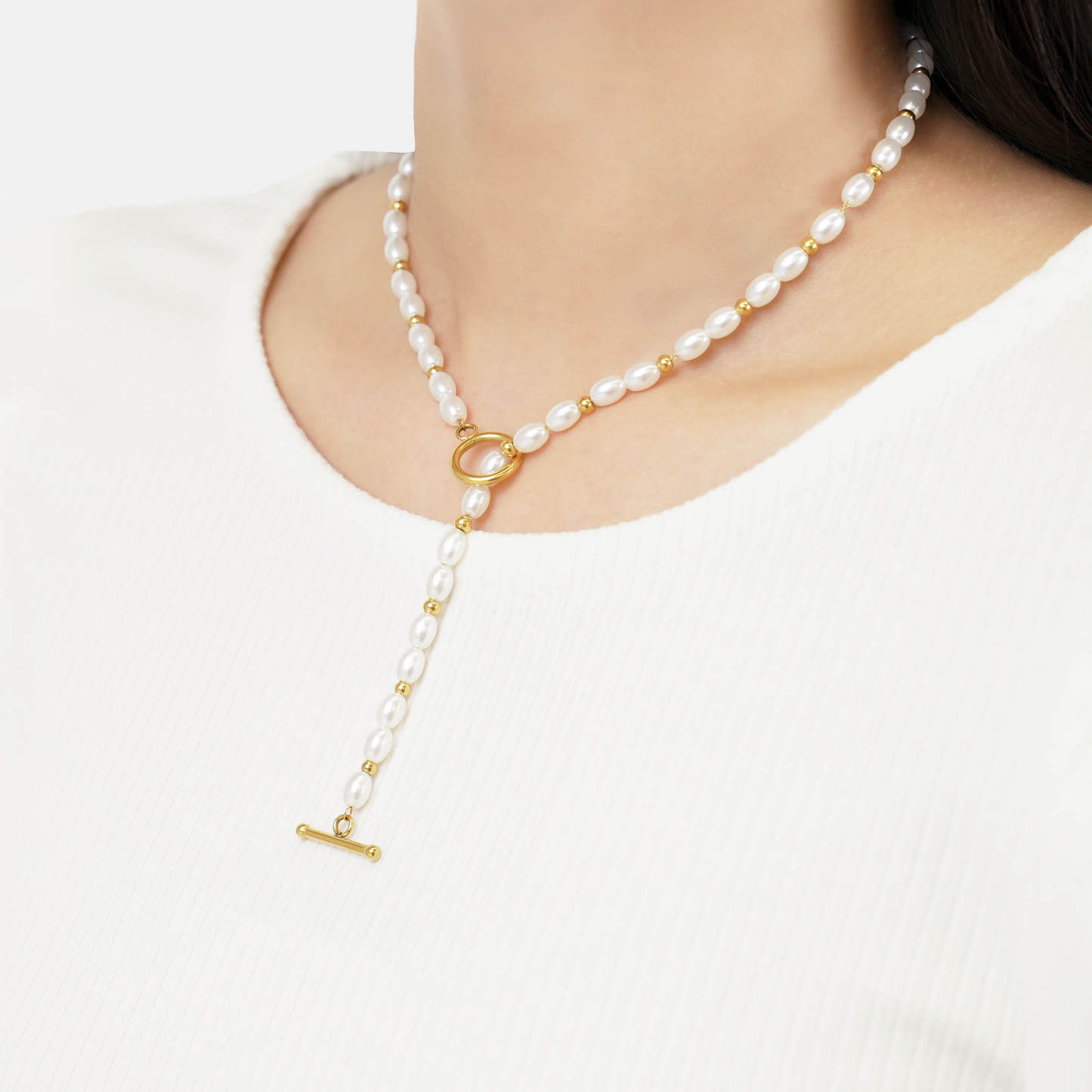 Cz pearl necklace(rne0060g)