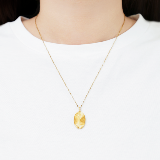 Jagged vertical circle necklace(rne0089g)