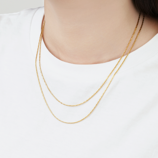 Double chain necklace (rne0109g)
