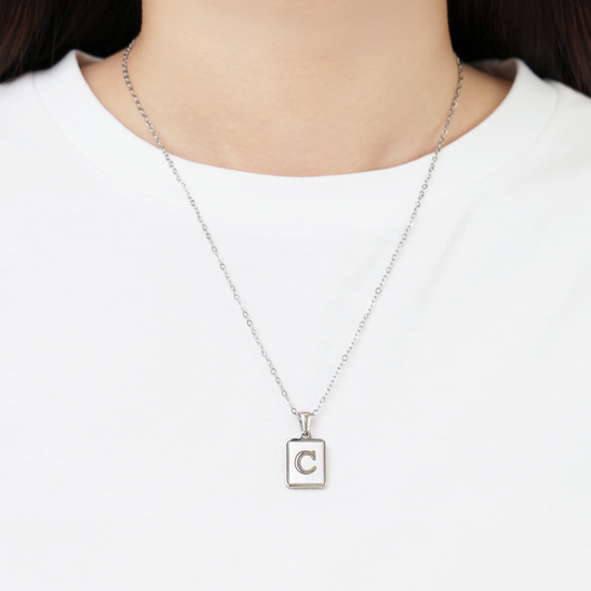 Alphabet shell necklace(rne0115s)