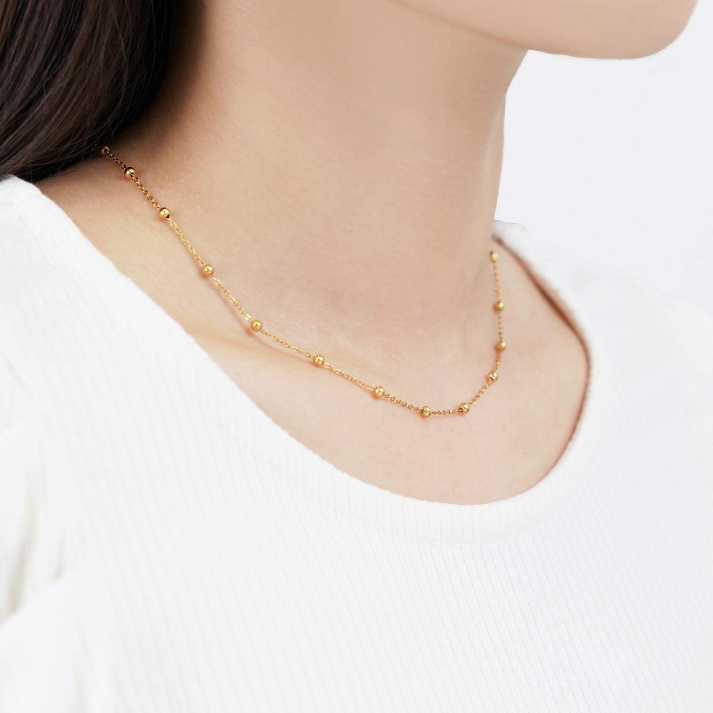 Dot ball necklace (rne0111g)