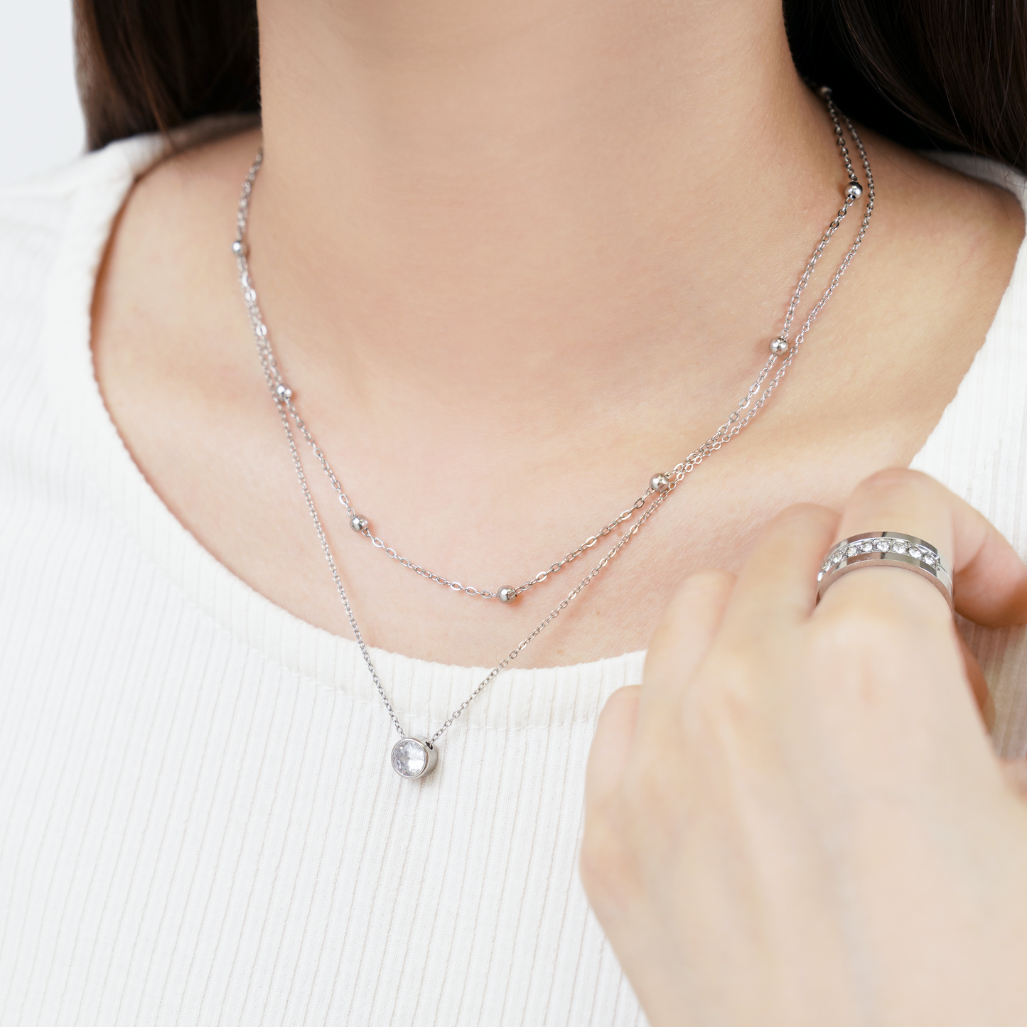 Dot ball necklace (rne0112s)