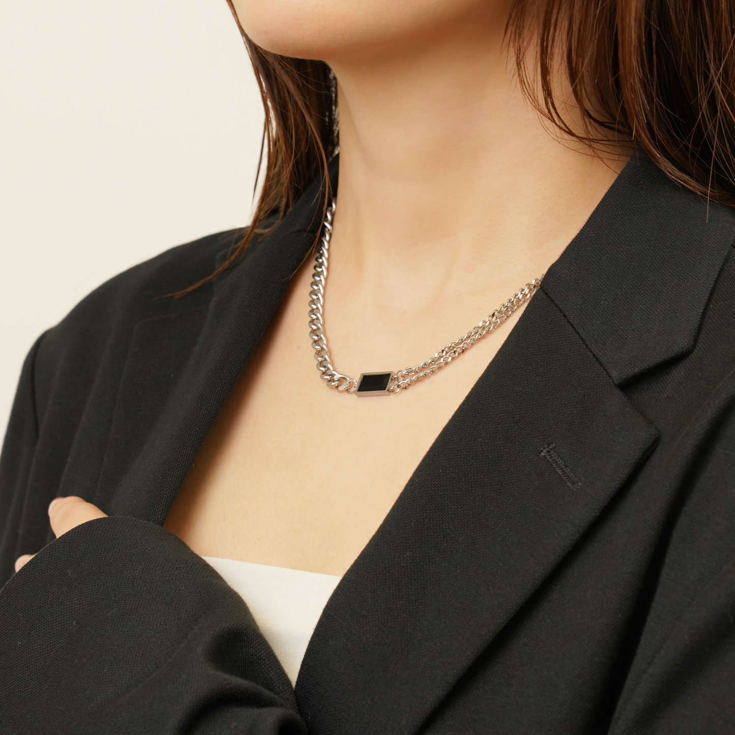 Double chain necklace(rne0010s)