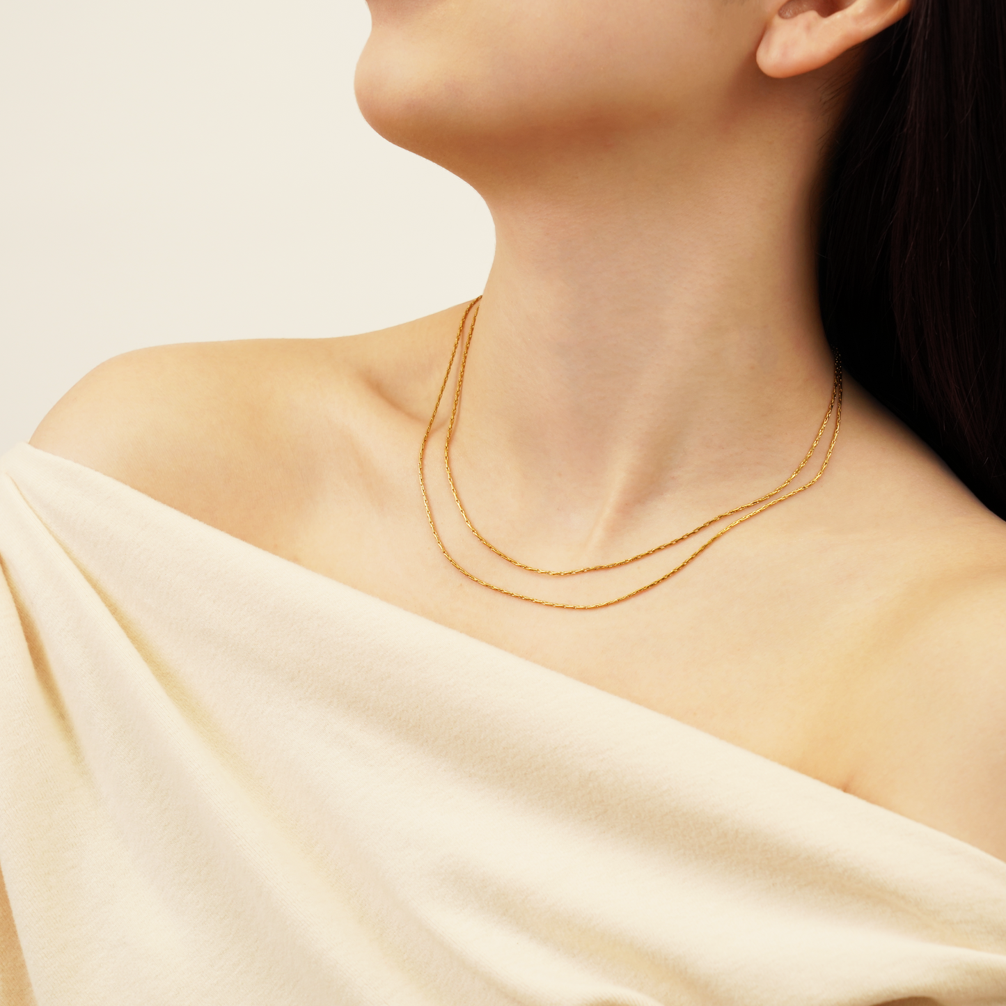 Double chain necklace (rne0109g)