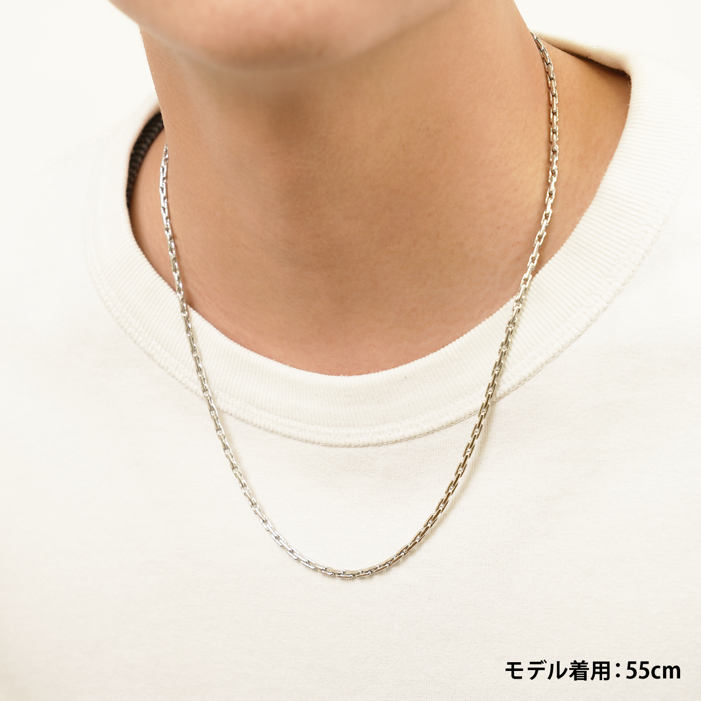 Dual oval chain necklace (cne0115s)