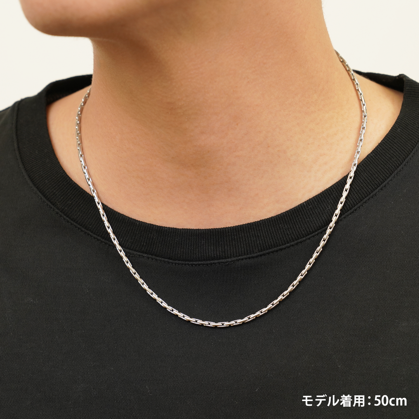 Dual oval chain necklace (cne0115s)