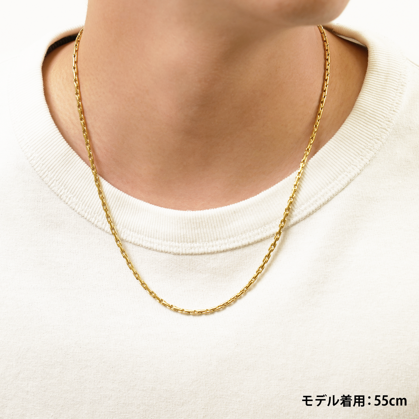 Dual oval chain necklace (cne0114g)