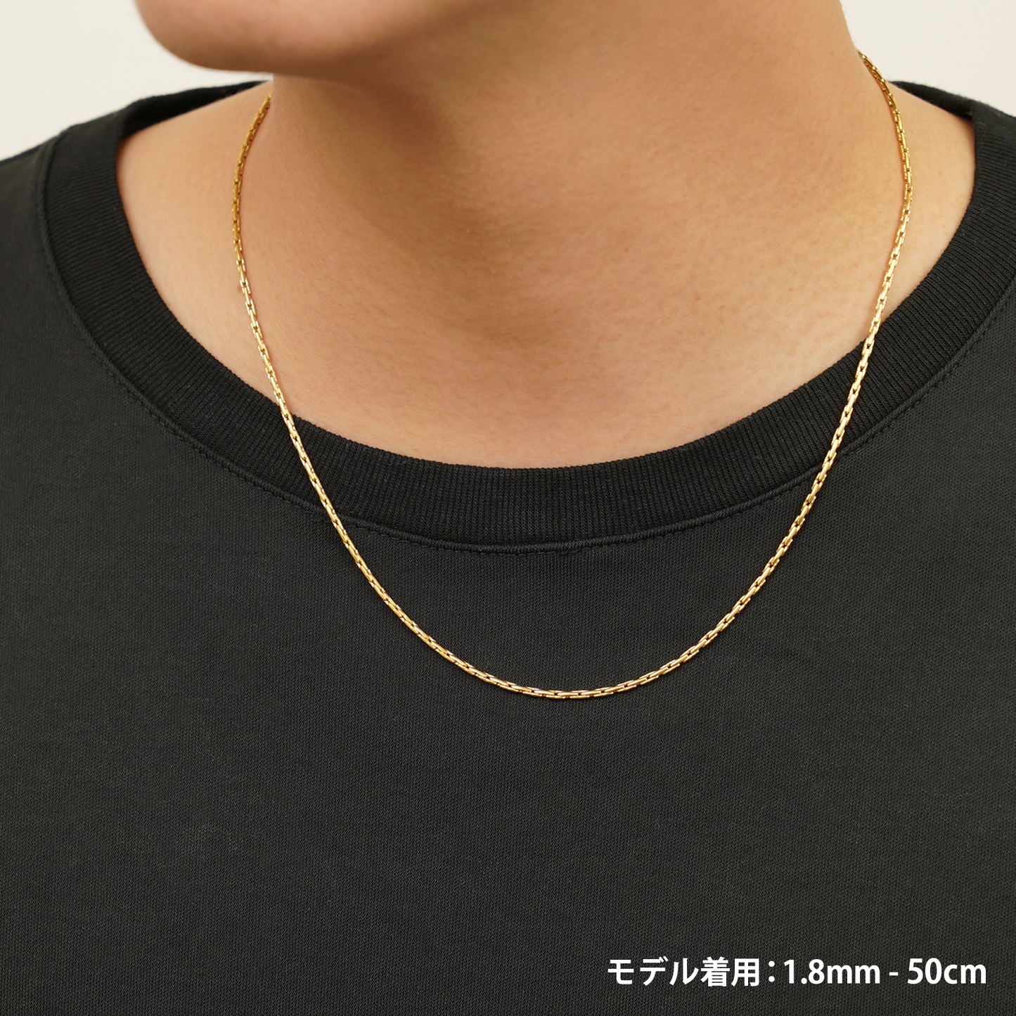 Dual oval chain slim necklace (cne0112g)